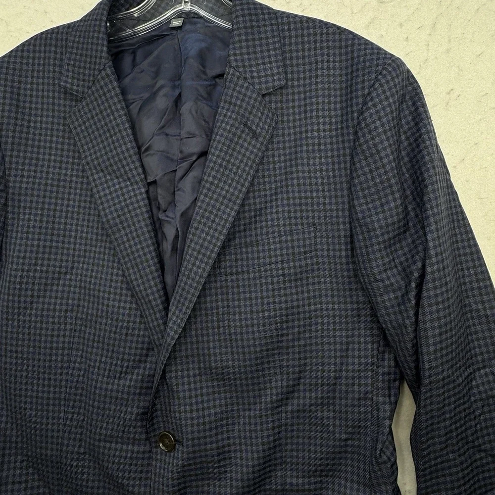 Bonobos‎ Men's Slim Fit Guabello 100% Wool Blue Plaid Blazer 40r 2 Button Preppy